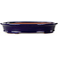 Oval dark blue bonsai pot by Seizan (Reihou, Kataoka Katsushi, master Seizan kiln) - 385 x 295 x 60 mm