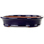Ovale donkerblauwe bonsaipot van Seizan (Reihou, Kataoka Katsushi, meester Seizan oven) - 385 x 295 x 60 mm