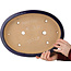 Oval dark blue bonsai pot by Hattori - 395 x 295 x 72 mm