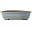 Oval dark blue bonsai pot by Yamaaki - 340 x 280 x 65 mm