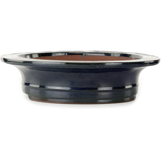 Maceta ovalada para bonsái azul oscuro de Kakuzan - 455 x 380 x 95 mm