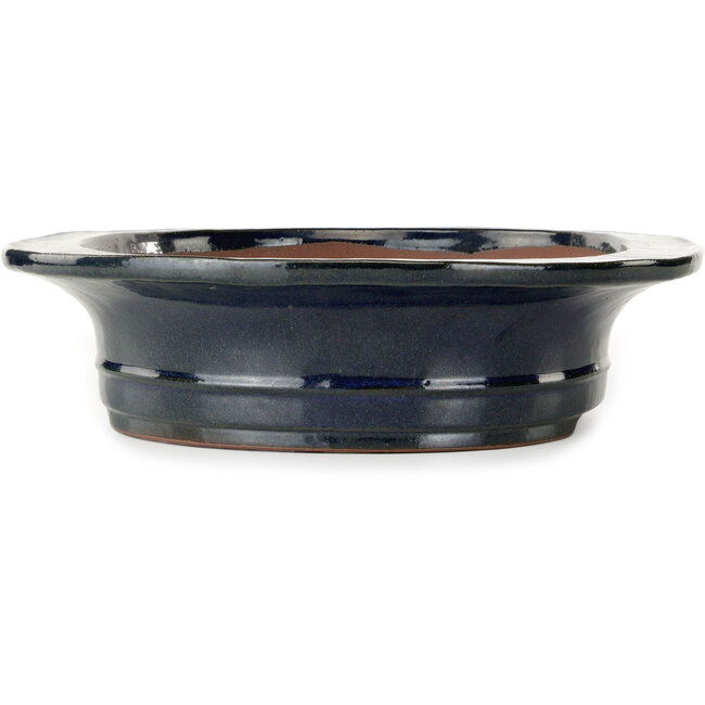 Maceta ovalada para bonsái azul oscuro de Kakuzan - 455 x 380 x 95 mm