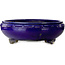 Round dark blue bonsai pot by Kanto - 540 x 540 x 173 mm