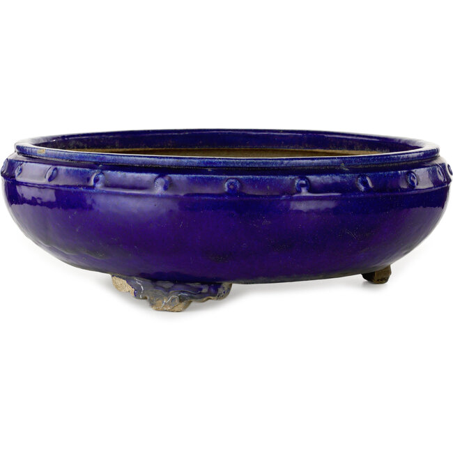 Vaso bonsai rotondo blu scuro di Kanto - 540 x 540 x 173 mm