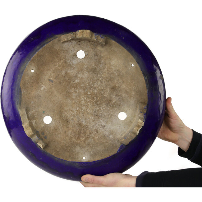 Pot à bonsaï rond bleu foncé de Kanto - 540 x 540 x 173 mm