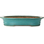 Ovale turquoise bonsaipot van Seizan (Reihou, Kataoka Katsushi, meester Seizan oven) - 557 x 465 x 105 mm
