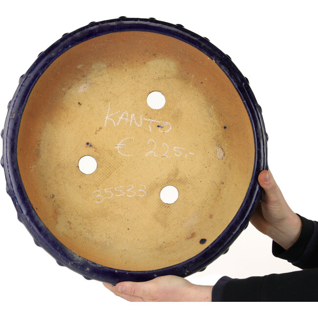Maceta redonda para bonsái azul oscuro de Kanto - 480 x 480 x 135 mm