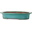 Oval turquoise bonsai pot by Seizan (Reihou, Kataoka Katsushi, master Seizan kiln) - 557 x 465 x 105 mm
