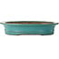 Oval turquoise bonsai pot by Seizan (Reihou, Kataoka Katsushi, master Seizan kiln) - 557 x 465 x 105 mm