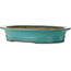 Oval turquoise bonsai pot by Seizan (Reihou, Kataoka Katsushi, master Seizan kiln) - 557 x 465 x 105 mm
