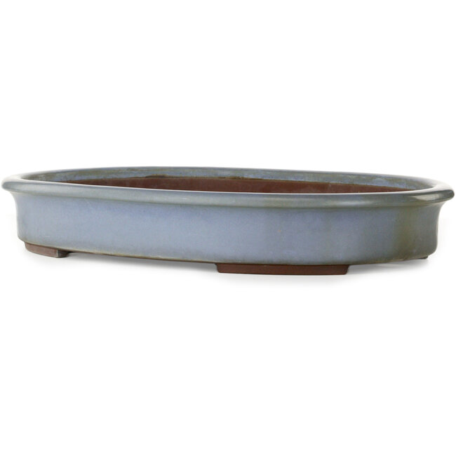 Oval blue bonsai pot by Yamaaki - 575 x 425 x 90 mm