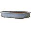 Oval blue bonsai pot by Yamaaki - 575 x 425 x 90 mm