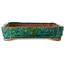 Maceta rectangular verde para bonsái de Kanto - 522 x 377 x 85 mm