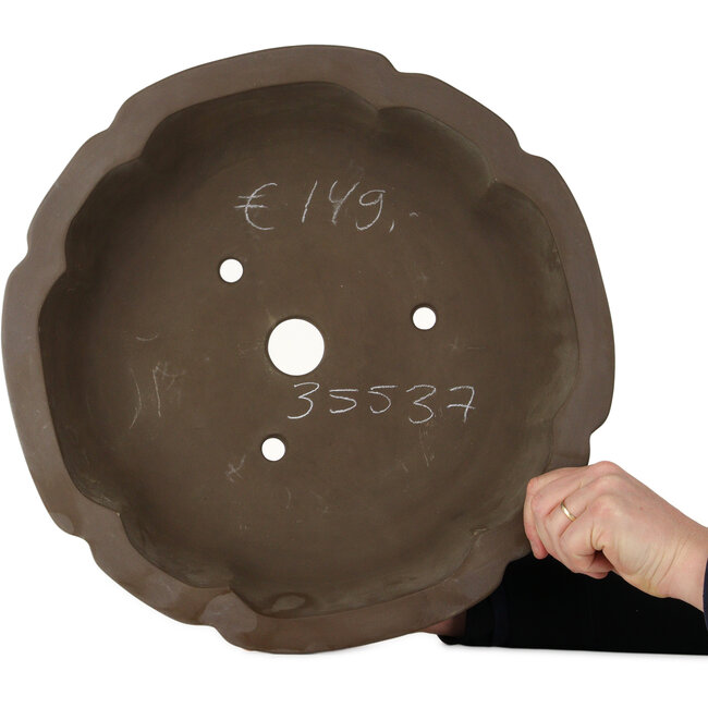 Mokko ongeglazuurde bonsaipot - 465 x 465 x 115 mm