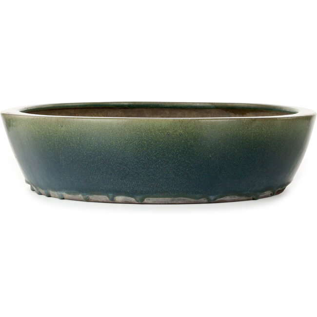 Oval green bonsai pot by Yamaaki - 535 x 460 x 110 mm