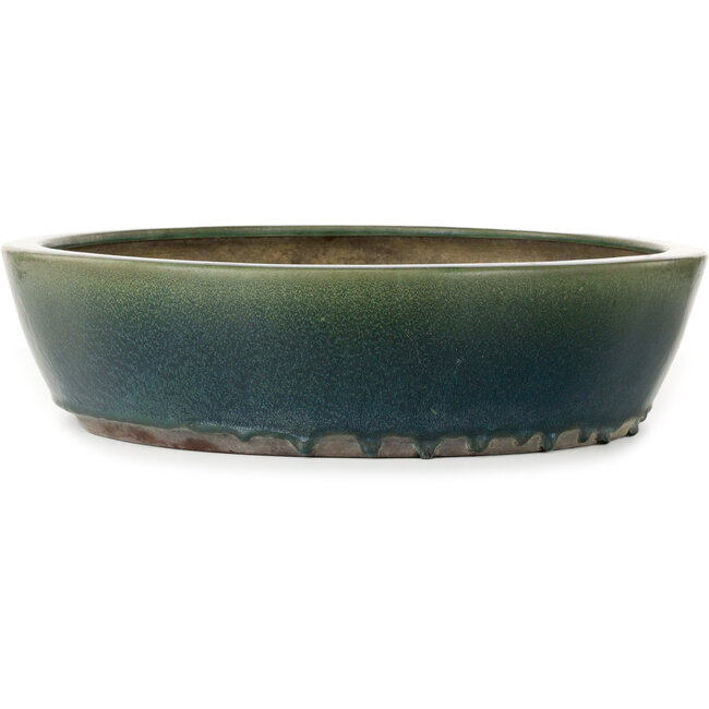 Oval green bonsai pot by Yamaaki - 535 x 460 x 110 mm
