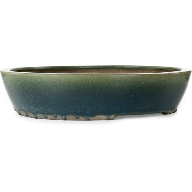 Maceta ovalada verde para bonsái de Yamaaki - 535 x 460 x 110 mm