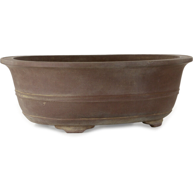 Oval unglazed bonsai pot - 590 x 470 x 195 mm