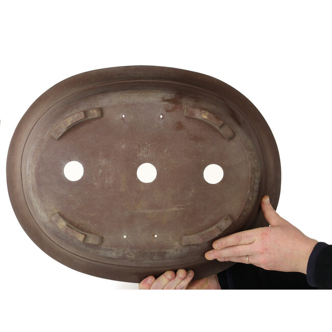 Oval unglazed bonsai pot - 590 x 470 x 195 mm