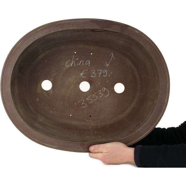 Ovaler, unglasierter Bonsaitopf – 590 x 470 x 195 mm
