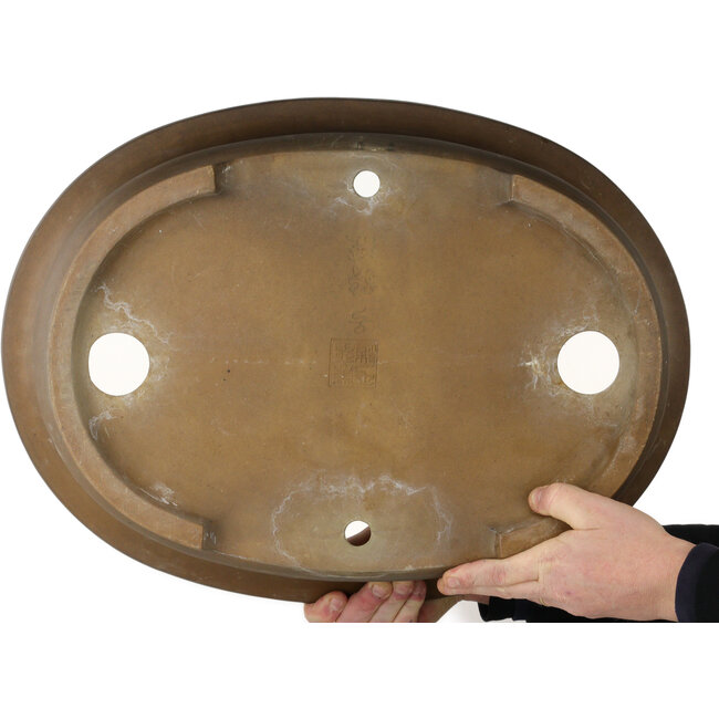 Ovale, ongeglazuurde bonsaipot van Maruhei - 615 x 455 x 180 mm