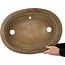 Oval unglazed bonsai pot by Maruhei - 615 x 455 x 180 mm