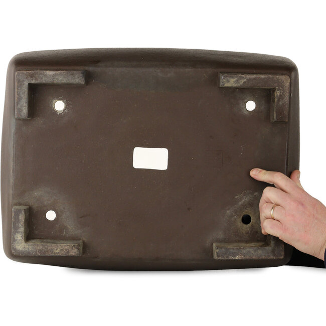 Rechthoekige, ongeglazuurde bonsaipot van Keizan - 555 x 407 x 227 mm