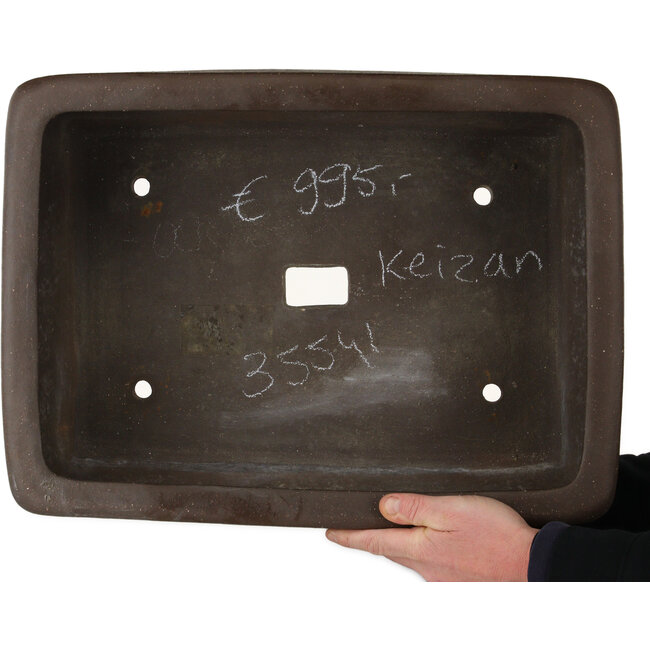 Rechteckiger, unglasierter Bonsai-Topf von Keizan – 555 x 407 x 227 mm