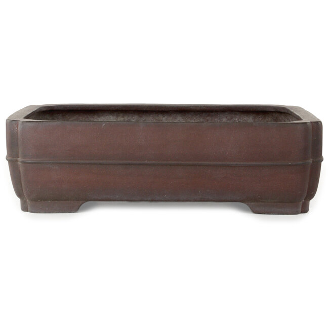 Rectangular unglazed bonsai pot by Yamaaki - 495 x 395 x 145 mm