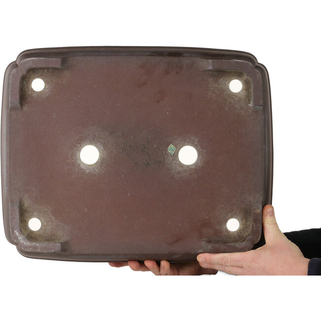 Pot à bonsaï rectangulaire non émaillé de Yamaaki - 495 x 395 x 145 mm