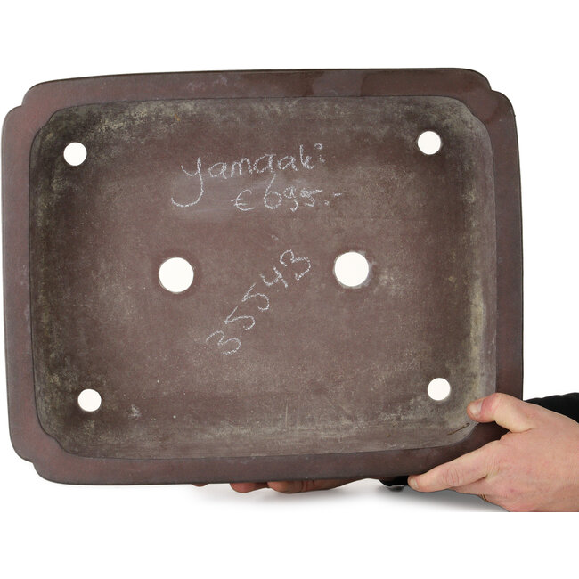 Maceta rectangular sin esmaltar para bonsái de Yamaaki - 495 x 395 x 145 mm