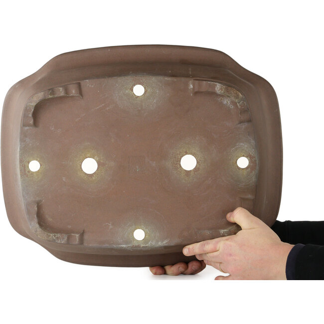 Maceta para bonsái Mokko sin esmaltar de Keizan - 560 x 445 x 170 mm