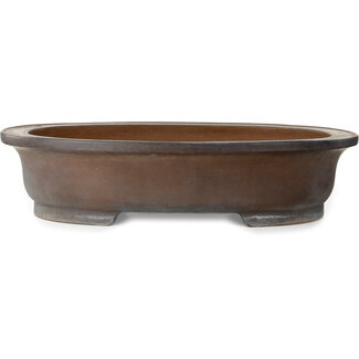 Seizan (Mr. Kataoka Makoto) 657 mm oval unglazed bonsai pot by Seizan (Mr. Kataoka Makoto), Tokoname, Japan