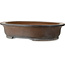Oval unglazed bonsai pot by Seizan (Mr. Kataoka Makoto) - 657 x 525 x 152 mm