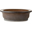 Oval unglazed bonsai pot by Seizan (Mr. Kataoka Makoto) - 657 x 525 x 152 mm