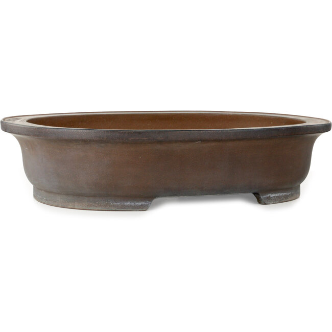 Maceta ovalada para bonsái sin esmaltar de Seizan (Sr. Kataoka Makoto) - 657 x 525 x 152 mm
