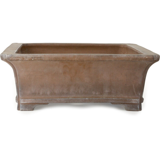 Rectangular unglazed bonsai pot by Sanpou - 590 x 447 x 160 mm