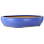 Oval blue bonsai pot by Seizan (Reihou, Kataoka Katsushi, master Seizan kiln) - 565 x 450 x 115 mm