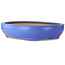 Oval blue bonsai pot by Seizan (Reihou, Kataoka Katsushi, master Seizan kiln) - 565 x 450 x 115 mm