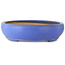 Pot à bonsaï ovale bleu par Seizan (Reihou, Kataoka Katsushi, maître four Seizan) - 560 x 450 x 115 mm