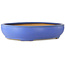 Vaso bonsai ovale blu di Seizan (Reihou, Kataoka Katsushi, fornace del maestro Seizan) - 560 x 450 x 115 mm