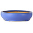 Oval blue bonsai pot by Seizan (Reihou, Kataoka Katsushi, master Seizan kiln) - 560 x 450 x 115 mm