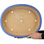 Vaso bonsai ovale blu di Seizan (Reihou, Kataoka Katsushi, fornace del maestro Seizan) - 560 x 450 x 115 mm