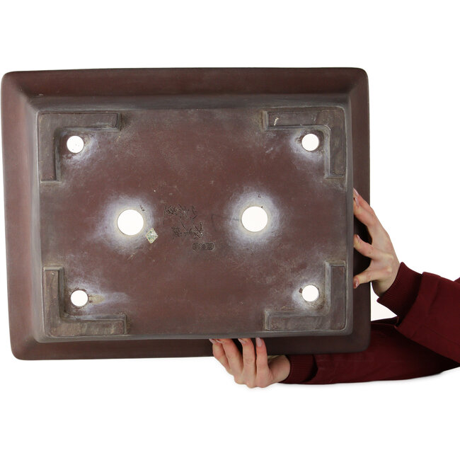 Pot à bonsaï rectangulaire non émaillé de Yamaaki - 505 x 403 x 182 mm