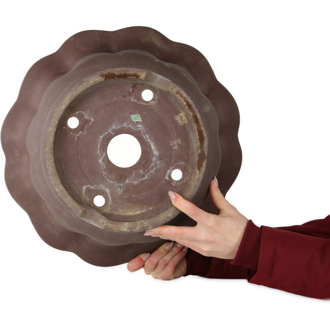 Vaso bonsai Lotus non smaltato di Yamaaki - 430 x 430 x 220 mm