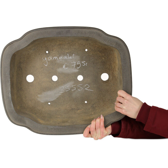Mokko unglazed bonsai pot by Yamaaki - 480 x 400 x 180 mm