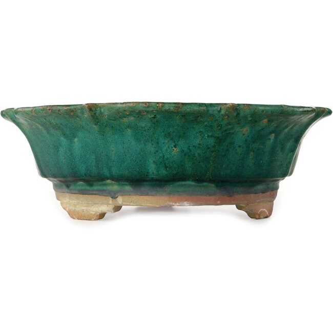 Pot à bonsaï vert lotus de Kanto - 470 x 470 x 155 mm