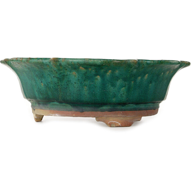 Pot à bonsaï vert lotus de Kanto - 470 x 470 x 155 mm