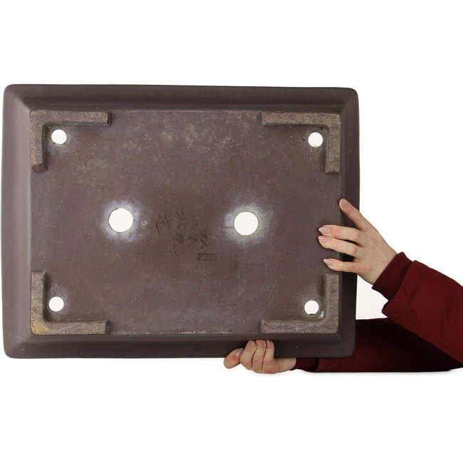 Pot à bonsaï rectangulaire non émaillé de Yamaaki - 550 x 420 x 140 mm