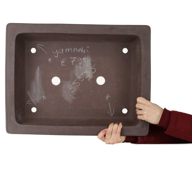 Pot à bonsaï rectangulaire non émaillé de Yamaaki - 550 x 420 x 140 mm